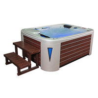 EOSPA Aussenwhirlpool IN595 premium extreme WhitePearlscent 200x150 braun