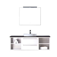 EAGO Badmöbel Neapel NA-1400 weiß 140x47 APschwarz