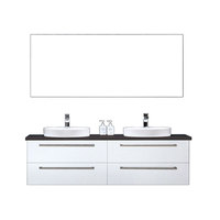 EAGO Badmöbel Neapel NA-1600 weiß 160x47 APschwarz