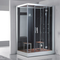 EAGO Dampfdusche DZ961F8 schwarz 150x90 rechts