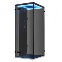 EAGO Dampfdusche DZ1008F12 mit Duschtasse schwarz 90x90 links