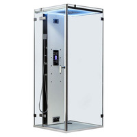 EAGO Dampfdusche DZ1008F12 mit Duschtasse weiß 90x90 links