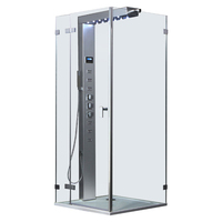 EAGO Dusche LLA1008 mit Duschtasse,Paneel 90x90 links