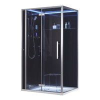 EAGO Dampfdusche DZ990F12 mit Duschtasse schwarz 120x90 links