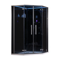 EAGO Dampfdusche DZ993F12 mit Duschtasse schwarz 120x120