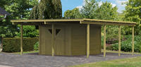 Karibu Doppelcarport Eco 2 mit integriertem Abstellraum 7,3m², kesseldruckimprägniert