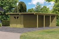 Karibu Doppelcarport Eco 2 und Abstellraum 3 mit Seitenwände