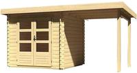 Karibu Woodfeeling Blockbohlenhaus 28 mm Bastrup 2 mit Schleppdach