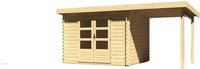 Karibu Woodfeeling Bastrup 3 Blockbohlenhaus 28 mm mit 200 cm Schleppdach