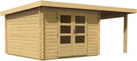 Karibu Woodfeeling Bastrup 5 Blockbohlenhaus 28 mm mit 200 cm Schleppdach