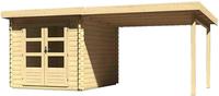Karibu Woodfeeling Bastrup 4 Blockbohlenhaus 28 mm mit 300 cm Schleppdach
