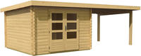 Karibu Woodfeeling Bastrup 5 Blockbohlenhaus im Set mit Schleppdach 3m breit