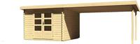 Karibu Woodfeeling Bastrup 5 Blockbohlenhaus im Set mit Schleppdach 4 m