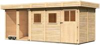 Karibu Woodfeeling Hundezwinger 4B naturbelassen, Breite*Tiefe* Höhe: 505x206x213