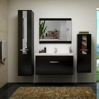 Deluxe Badmöbel-Set BAD/SET-JUIST-BL schwarz