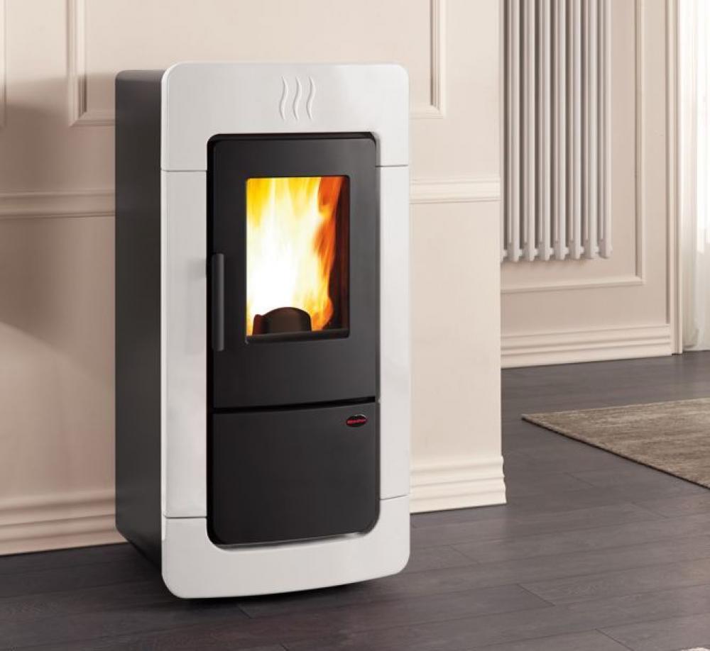 EXTRAFLAME Pelletofen wasserführend Diadema Idro EVO Stahl Bianco 28 kW EXTRAFLAME Pelletofen wasserführend Diadema Idro EVO Stahl Bianco 28 kW