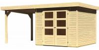 Karibu Woodfeeling Askola 3,5 mit Anbaudach naturbelassen