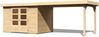 Karibu Woodfeeling Gartenhaus Askola 4 mit Anbaudach 2,60m Breite naturbelassen
