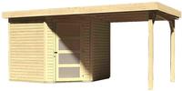 Karibu Woodfeeling Gartenhaus Schwandorf 5 mit Anbaudach 2,20 m Breite naturbelassen