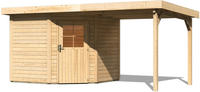 Karibu Woodfeeling Gartenhaus Neuruppin 2 + Anbaudach Breite 2,35 m naturbelassen