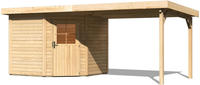 Karibu Woodfeeling Gartenhaus Neuruppin 2 + Anbaudach Breite 2,95 m naturbelassen