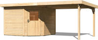 Karibu Woodfeeling Gartenhaus Neuruppin 3 + Anbaudach Breite 2,95 m naturbelassen