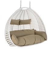 Deluxe Polyrattan Hängesessel-KORB "Twin weiss"