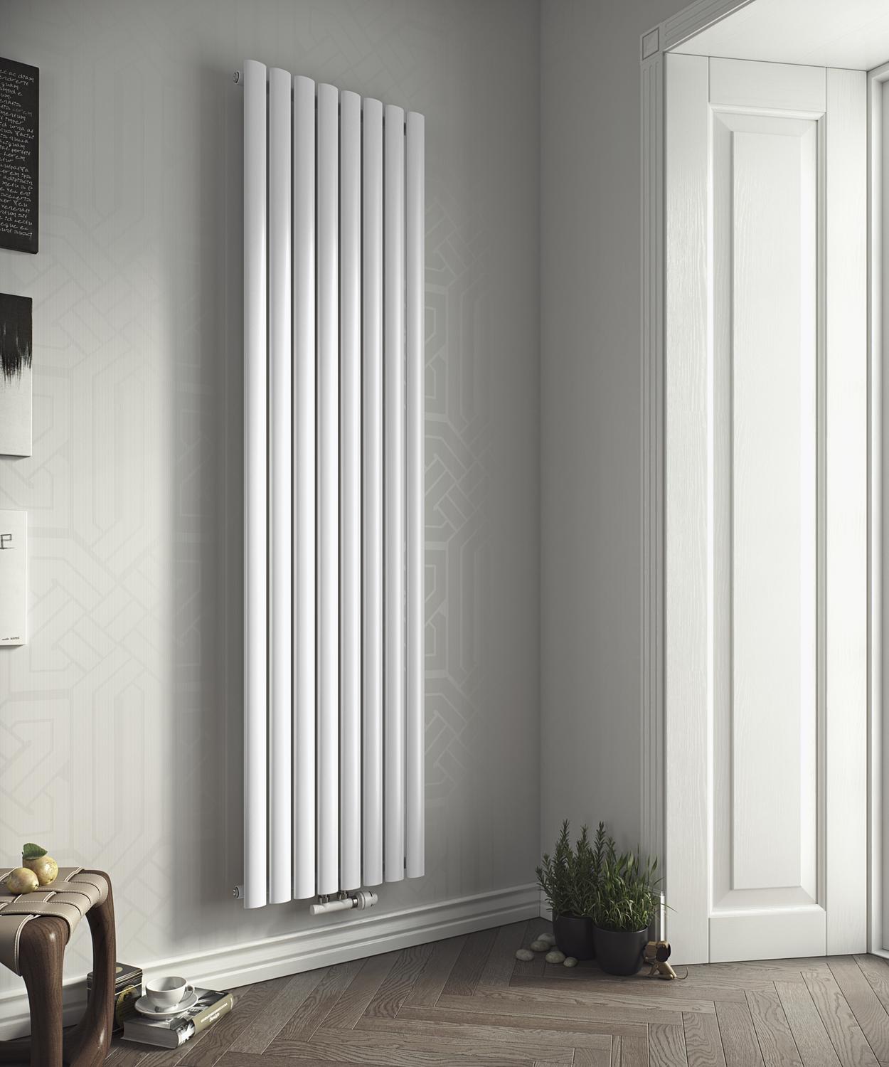 Röhrenheizkörper Fortuna ovale senkrecht weiss oder anthrazit<br>(Variante: HxBxT: 1800x584x55 mm ) Röhrenheizkörper Fortuna ovale senkrecht weiss oder anthrazit<br>(Variante: HxBxT: 1800x584x55 mm )