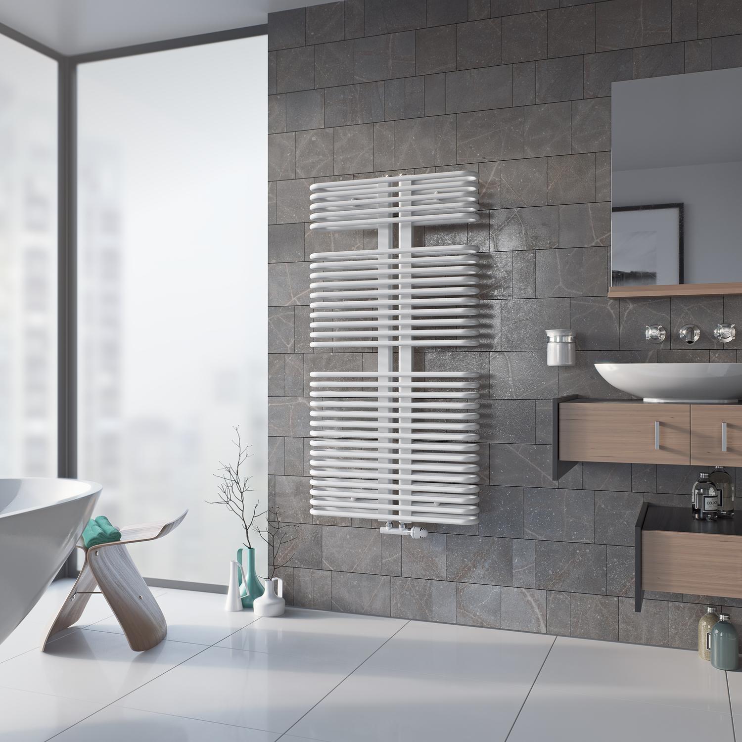 Badheizkörper K3 Design weiss Mittenanschluss<br>(Variante: H: 1720 mm B: 600 mm T: 112 mm ) Badheizkörper K3 Design weiss Mittenanschluss<br>(Variante: H: 1720 mm B: 600 mm T: 112 mm )