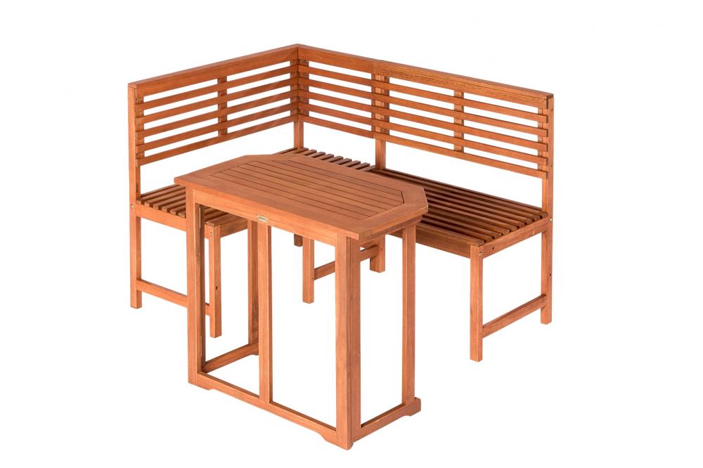 MX Gartenbank Eck links/rechts Tisch FSC® Eukalyptusholz