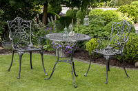 MX Gartenmöbel Lugano Set Antik 3tlg. Aluguss graphit