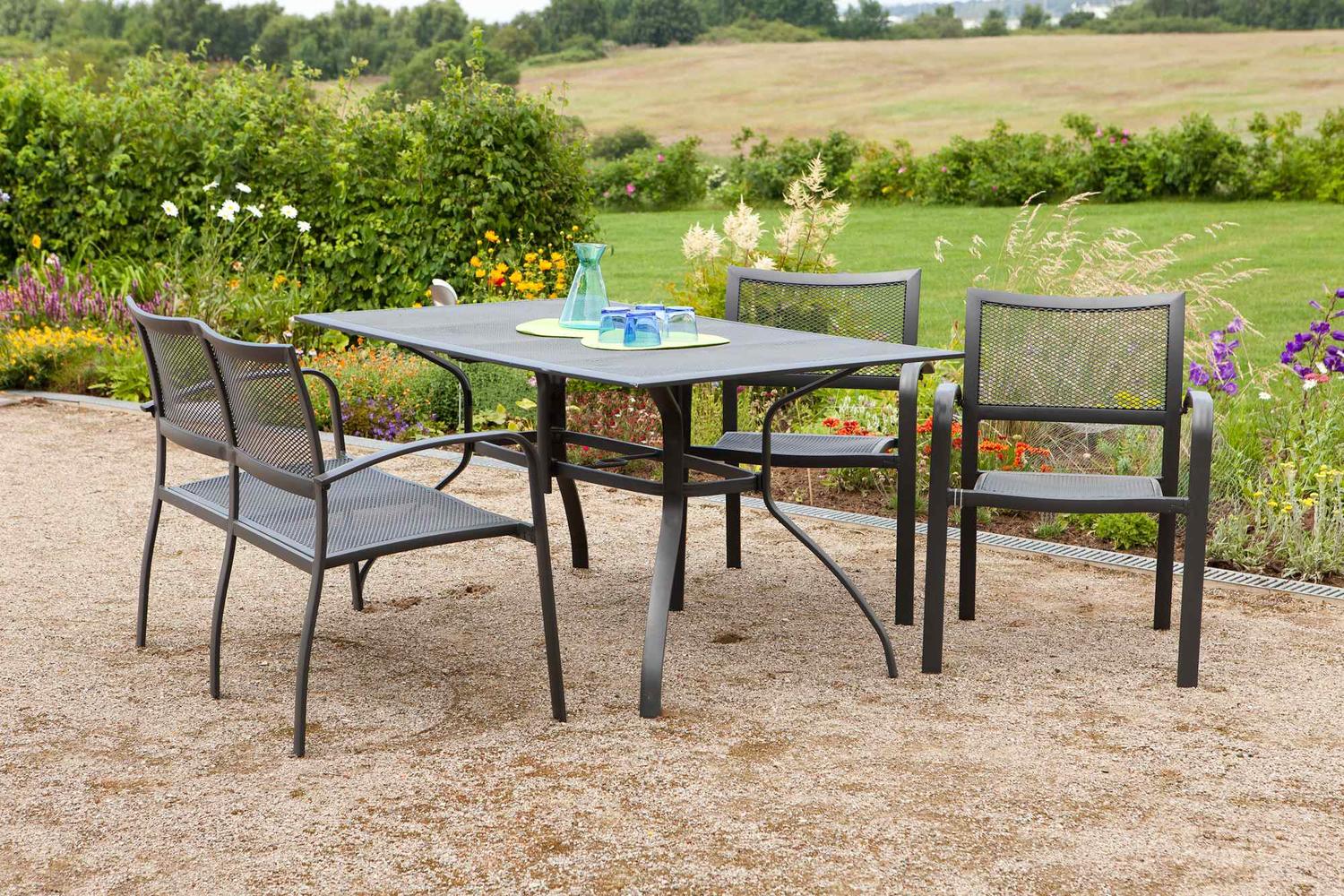 MX Alu Gartenmöbel Set Delphi schwarz 4 tlg. Aluminiumgeflecht MX Alu Gartenmöbel Set Delphi schwarz 4 tlg. Aluminiumgeflecht