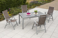 MX Alu Gartenmöbel Set Carrara taupe 5 tlg. Textilgewebe