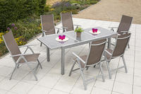 MX Alu Gartenmöbel Set Carrara taupe 7 tlg. Textilgewebe