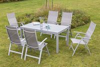 MX Alu Gartenmöbel Set Carrara diamantbraun 7 tlg. Tisch 160/220x90cm