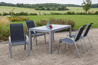 MX Alu Gartenmöbel Set Amalfi 5 tlg. marineblau, Textilbespannung