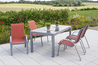 MX Alu Gartenmöbel Set Amalfi 5 tlg. terracotta, Textilbespannung