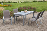 MX Alu Gartenmöbel Set Amalfi 5 tlg. taupe, Textilbespannung