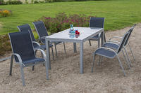 MX Alu Gartenmöbel Set Amalfi 7 tlg. marineblau, Textilbespannung