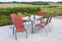 MX Alu Gartenmöbel Set Amalfi 7 tlg. terracotta, Textilbespannung