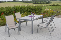 MX Alu Gartenmöbel Set Amalfi I 5 tlg. champagner, Textilbespannung