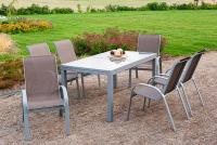 MX Alu Gartenmöbel Set Amalfi 7 tlg. taupe, Textilbespannung