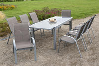 MX Alu Gartenmöbel Set Amalfi I 9 tlg. taupe, Textilbespannung