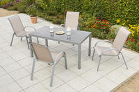 MX Alu Gartenmöbel Set Amalfi 5 tlg. champagner Tisch 150x90cm