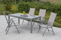 MX Alu Gartenmöbel Set Amalfi IIII 5 tlg. champagner, Textilbespannung