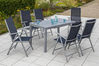 MX Alu Gartenmöbel Set Amalfi III 7 tlg. marineblau, Textilbespannung
