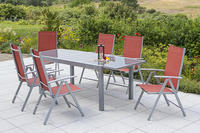 MX Alu Gartenmöbel Set Amalfi III 7 tlg. terracotta, Textilbespannung