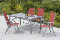 MX Alu Gartenmöbel Set Amalfi V 5 tlg. terracotta, Textilbespannung