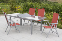 MX Alu Gartenmöbel Set Amalfi 5 tlg. terracotta Tisch 120/180x90cm