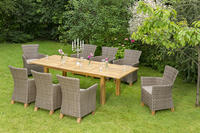 MX Gartenmöbel Set Toskana natur 17 tlg. inkl. Auflagen, PolyRattan